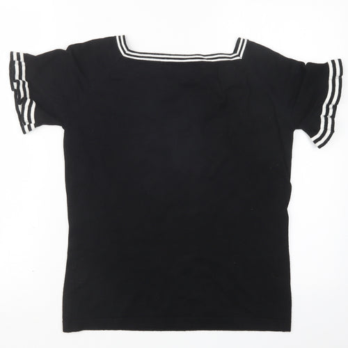 Simon Jeffrey Womens Black   Pullover Jumper Size S