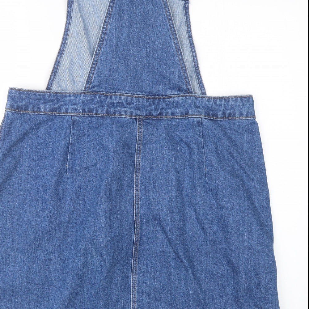 Papaya Womens Blue  Denim Pinafore/Dungaree Dress  Size 18