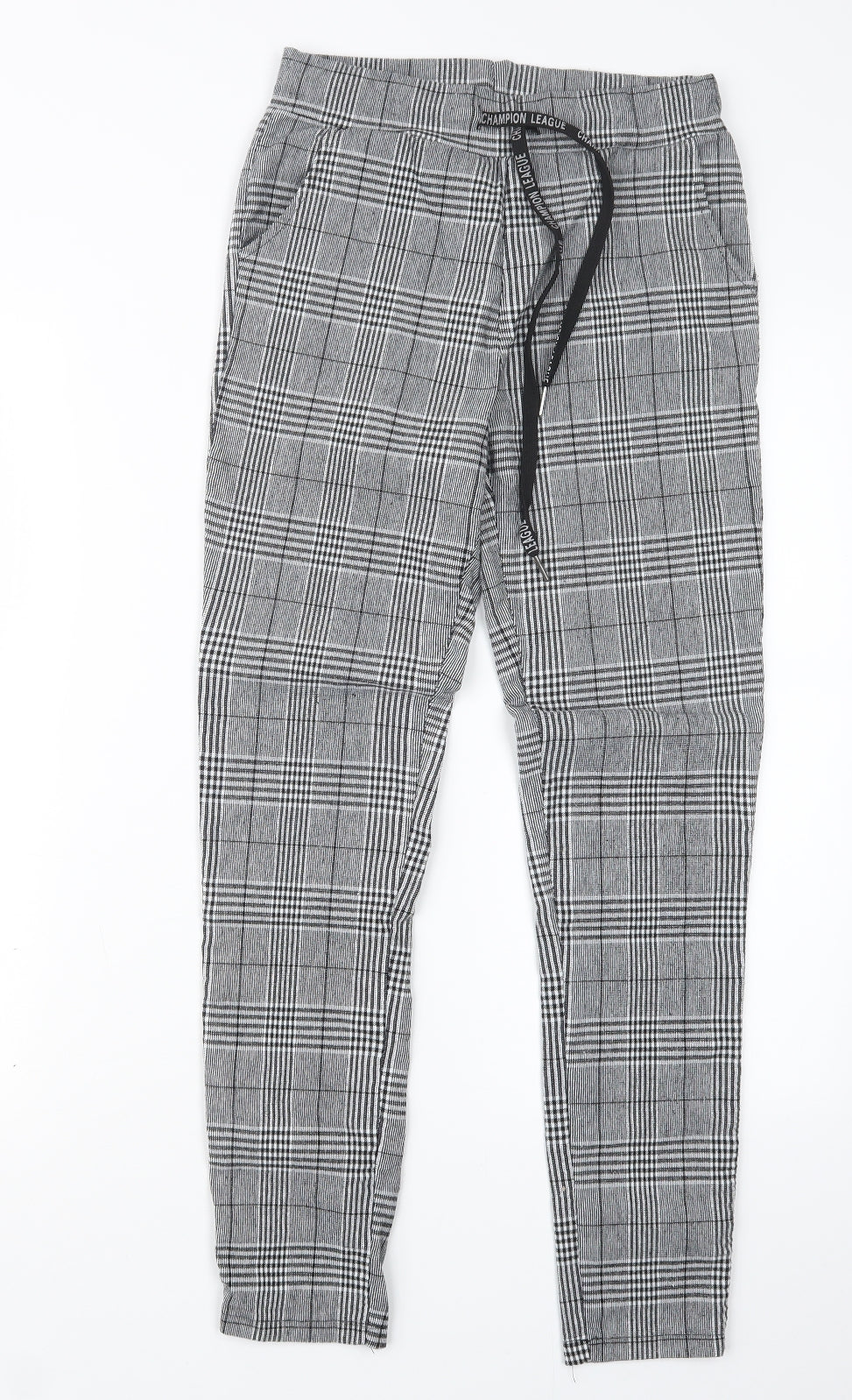 Preworn Womens Black Houndstooth  Trousers  Size M L26 in