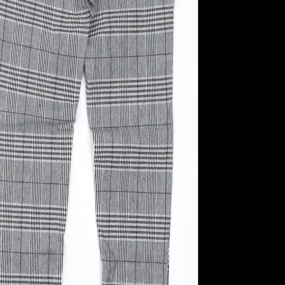 Preworn Womens Black Houndstooth  Trousers  Size M L26 in
