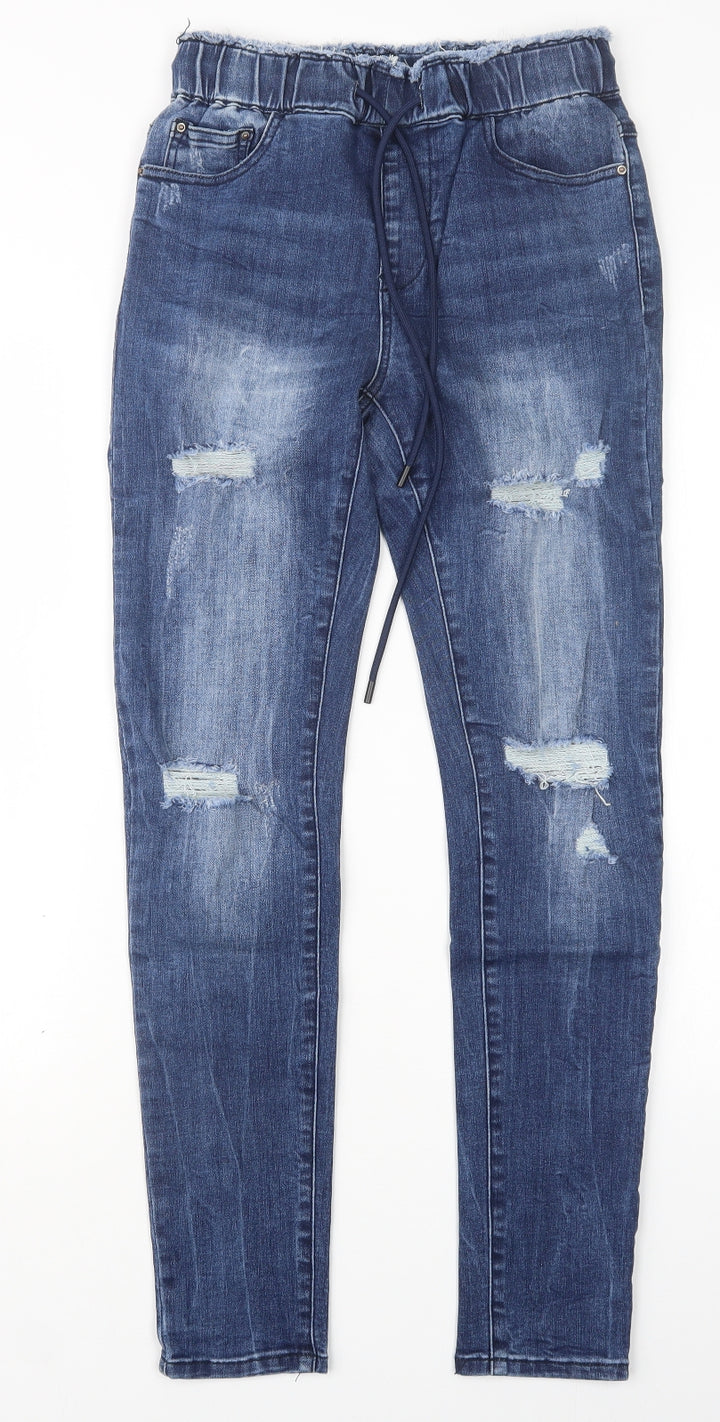 Preworn Womens Blue Denim Straight Jeans Size XS L28.5 in