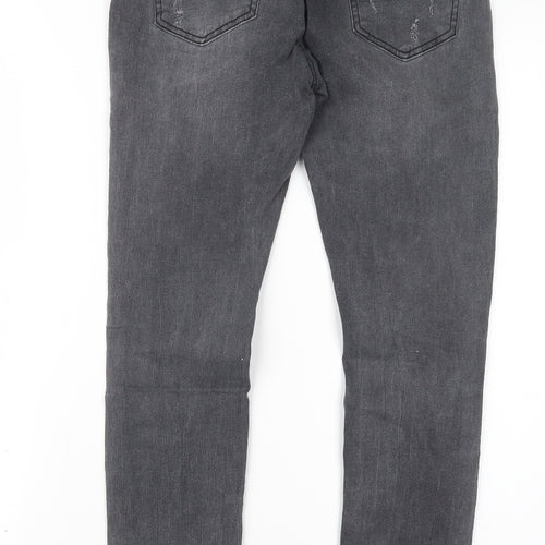 Preworn Womens Grey  Denim Straight Jeans Size XS L28 in