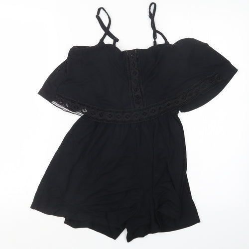Topshop Womens Black   Playsuit One-Piece Size 10