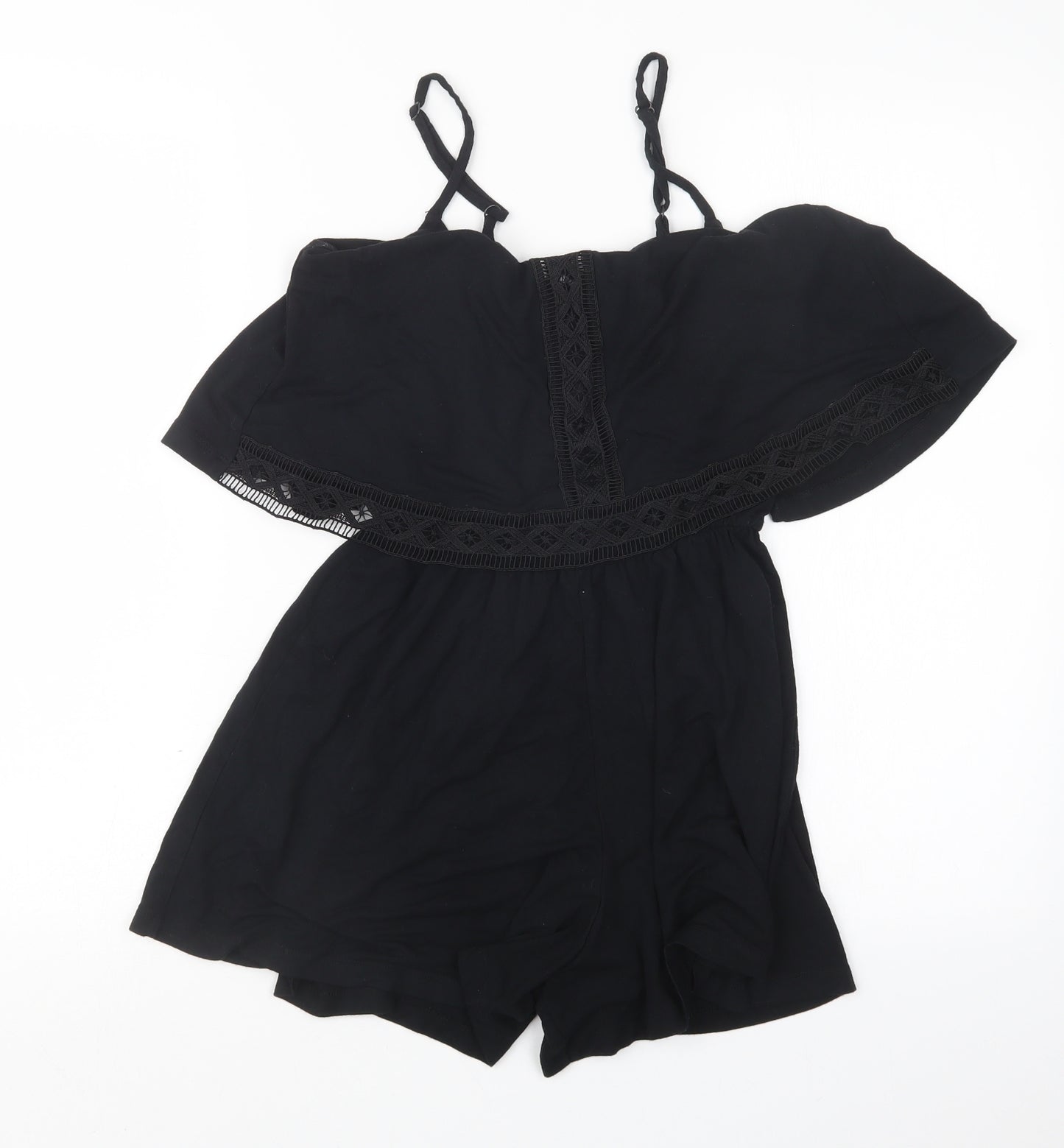 Topshop Womens Black   Playsuit One-Piece Size 10