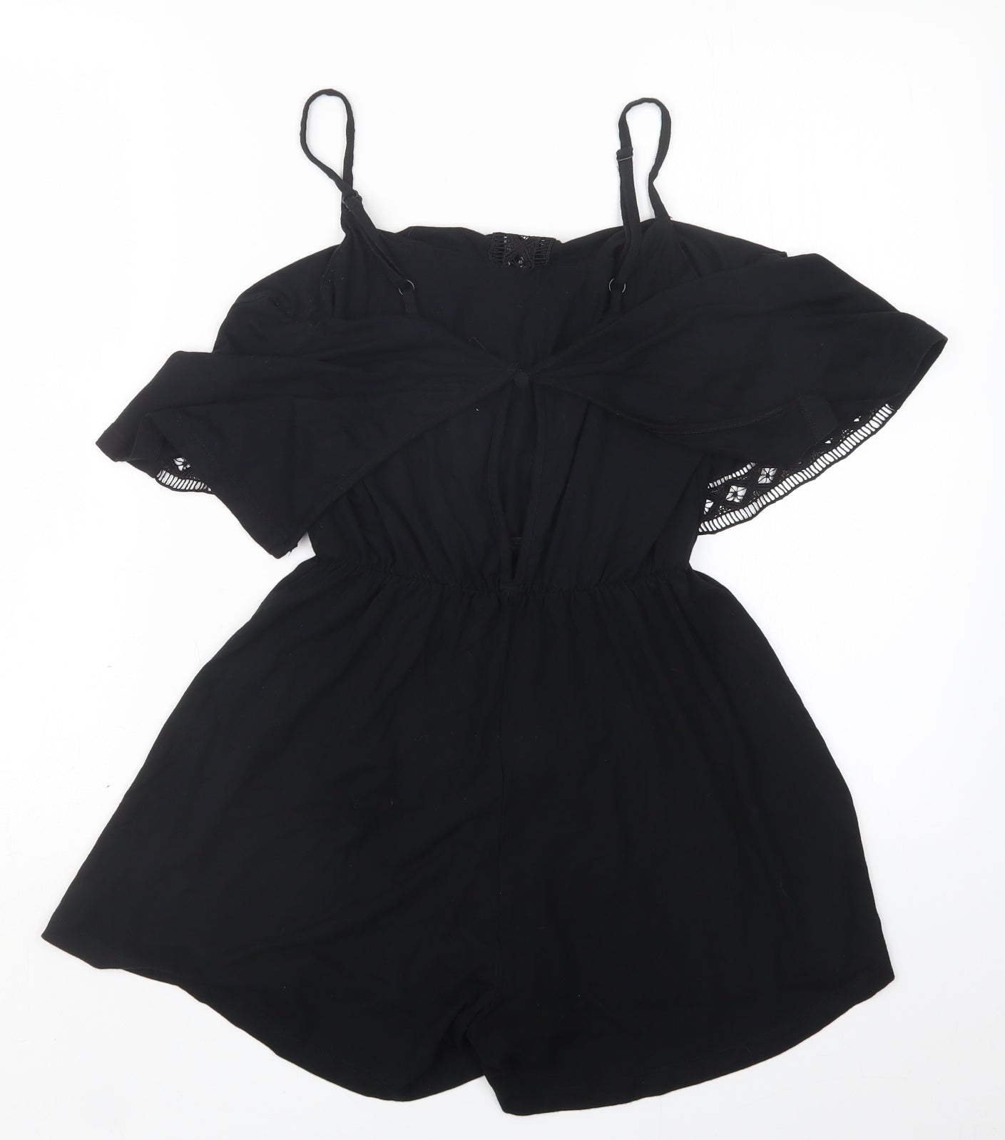 Topshop Womens Black   Playsuit One-Piece Size 10