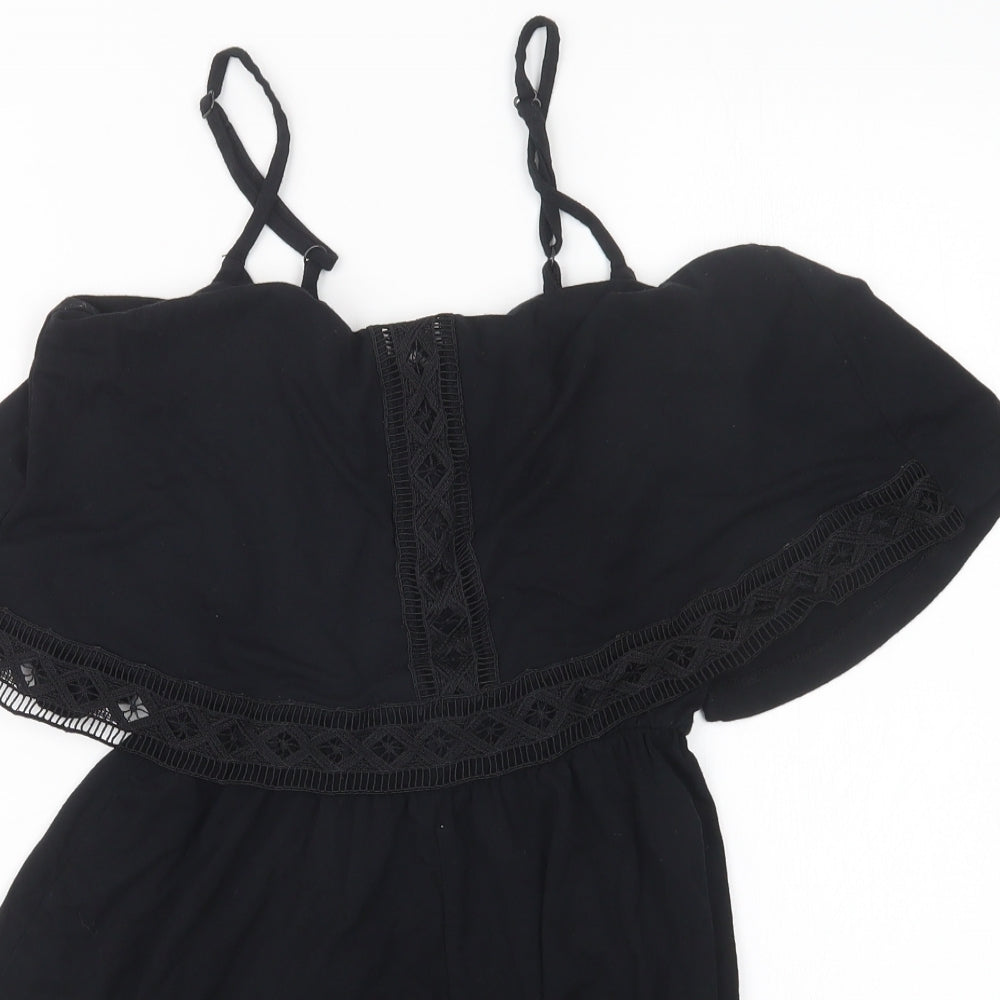 Topshop Womens Black   Playsuit One-Piece Size 10