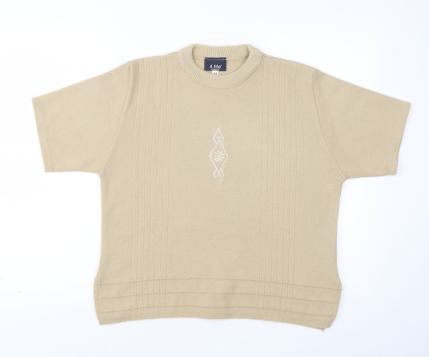 4 Me Womens Beige  Knit Pullover Jumper Size M