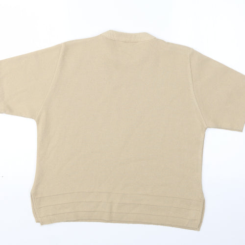 4 Me Womens Beige  Knit Pullover Jumper Size M