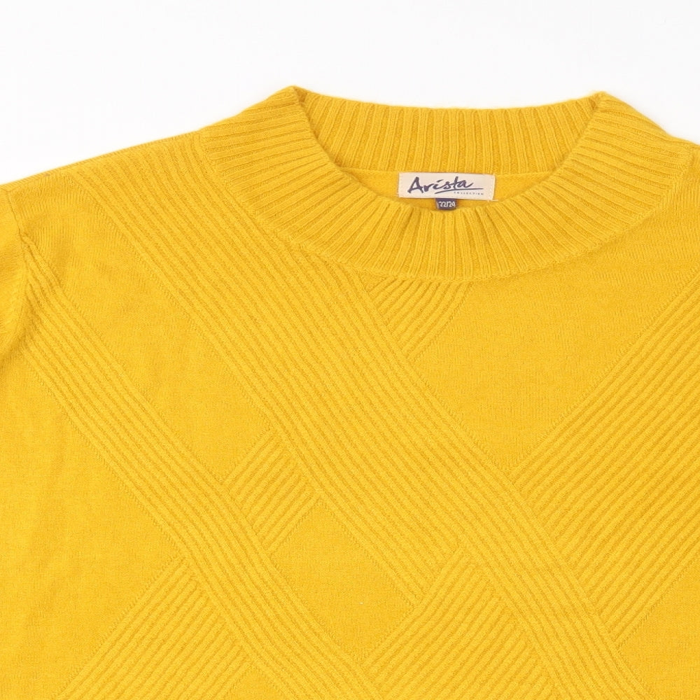 ARISTA Womens Yellow  Knit Pullover Jumper Size 22