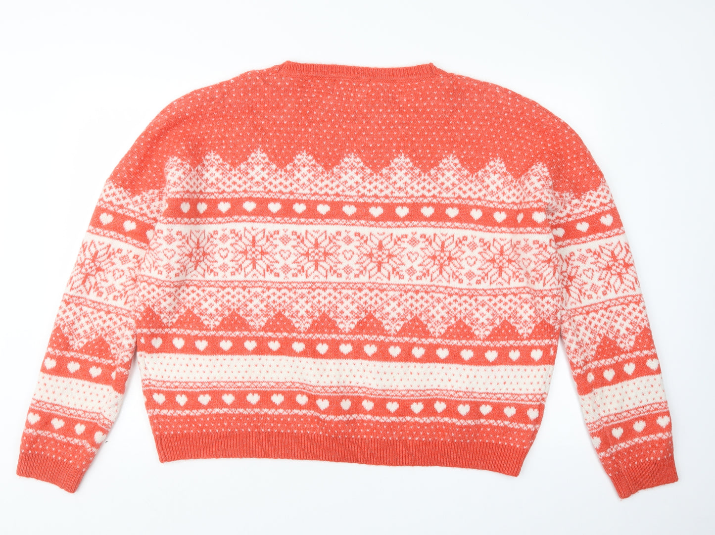 Papaya Womens Red Geometric Knit Pullover Jumper Size XL  - Christmas