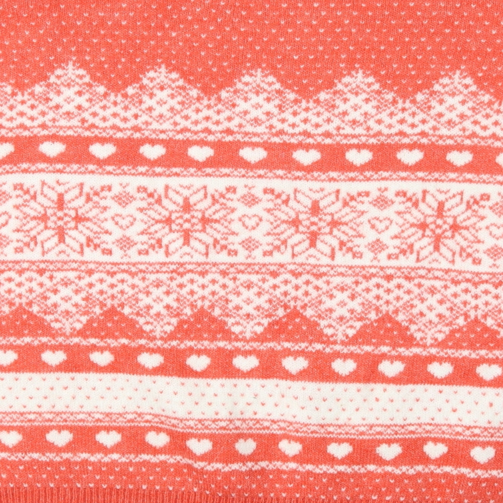 Papaya Womens Red Geometric Knit Pullover Jumper Size XL  - Christmas