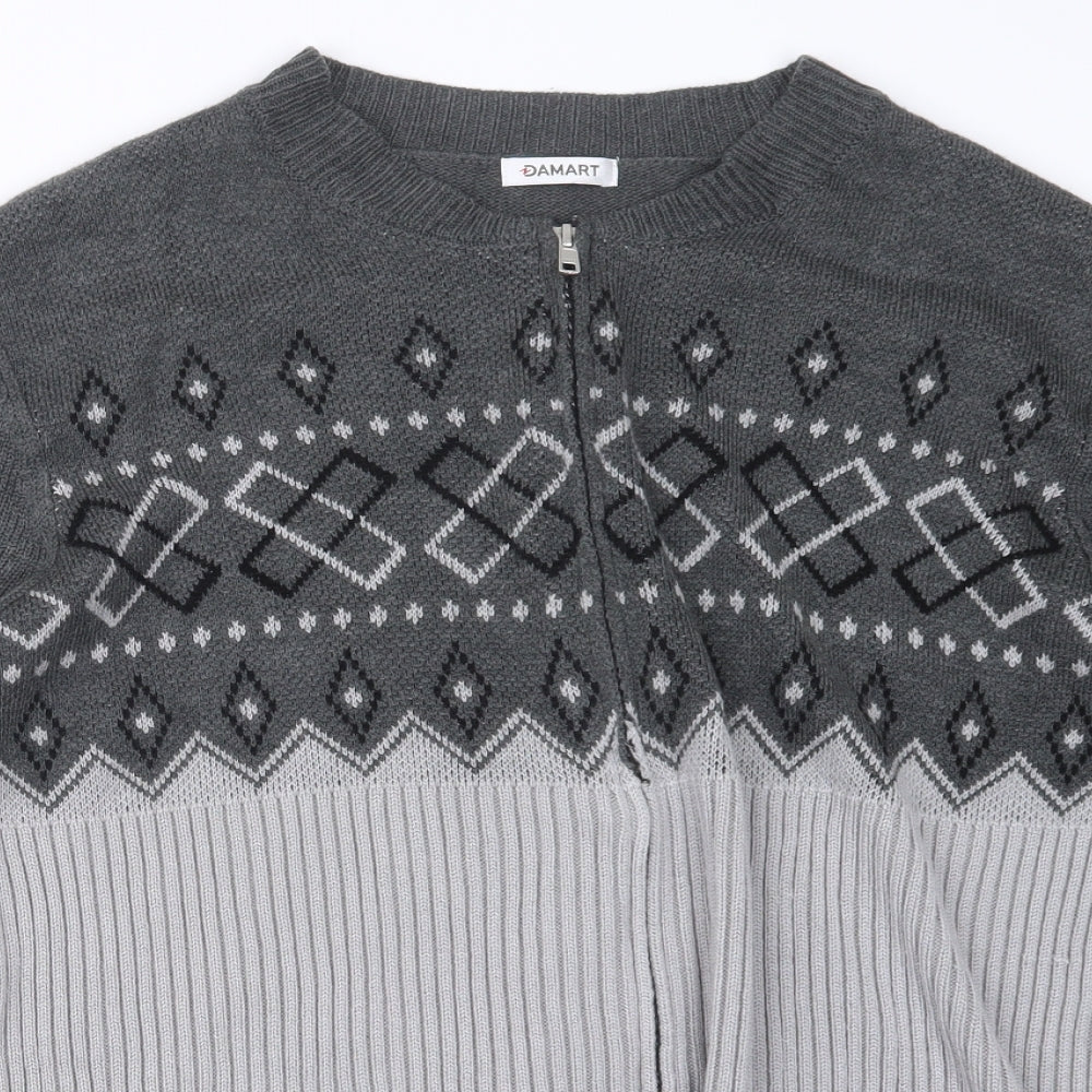 Damart Mens Grey  Knit Cardigan Jumper Size L