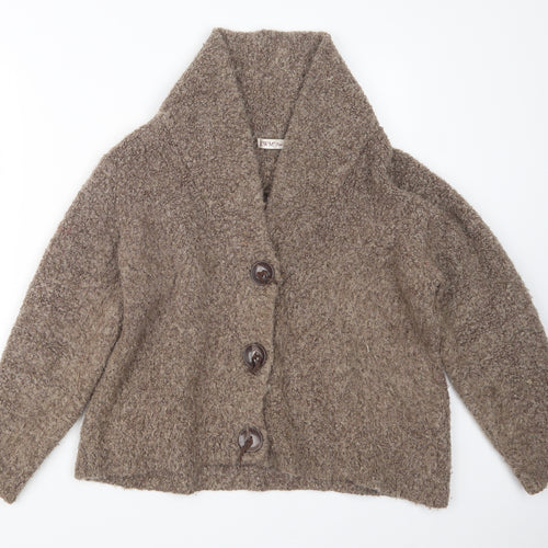 EWM Womens Beige  Knit Cardigan Jumper Size 22