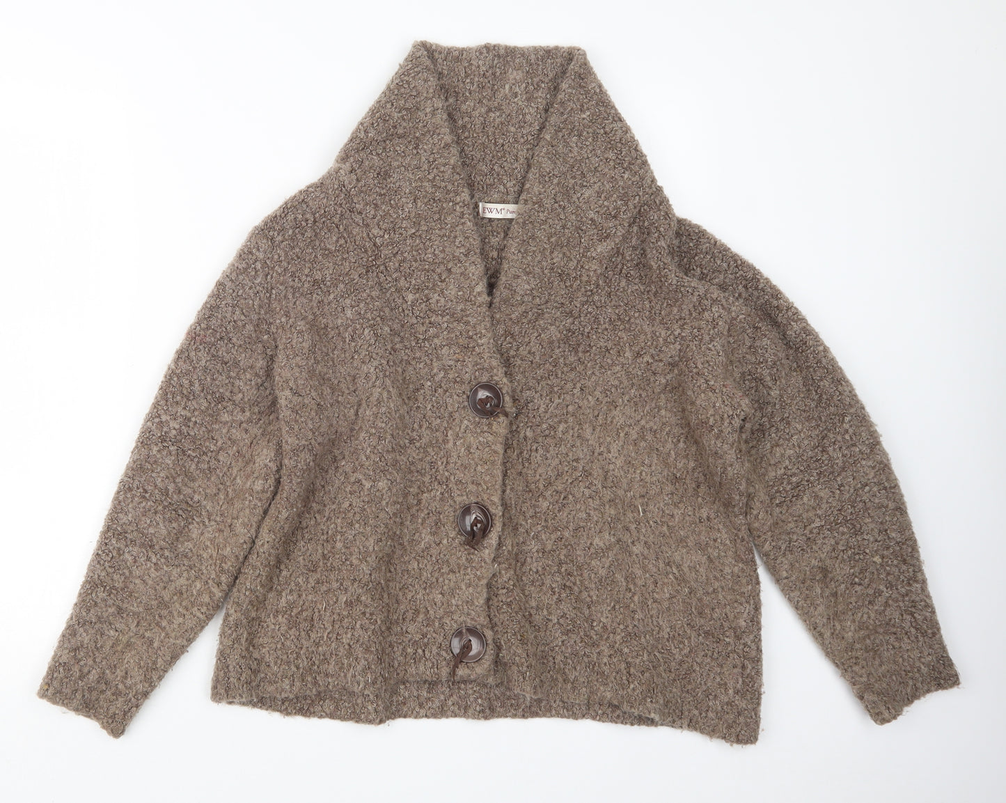 EWM Womens Beige  Knit Cardigan Jumper Size 22