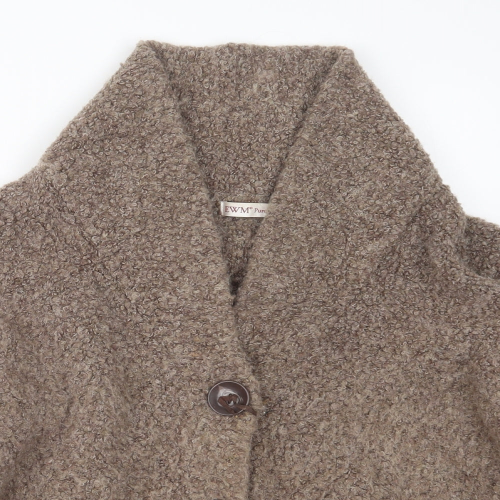 EWM Womens Beige  Knit Cardigan Jumper Size 22