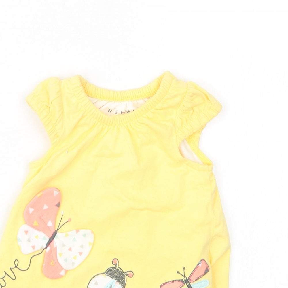 Nutmeg Girls Yellow Camouflage  Babygrow One-Piece Size 0-3 Months