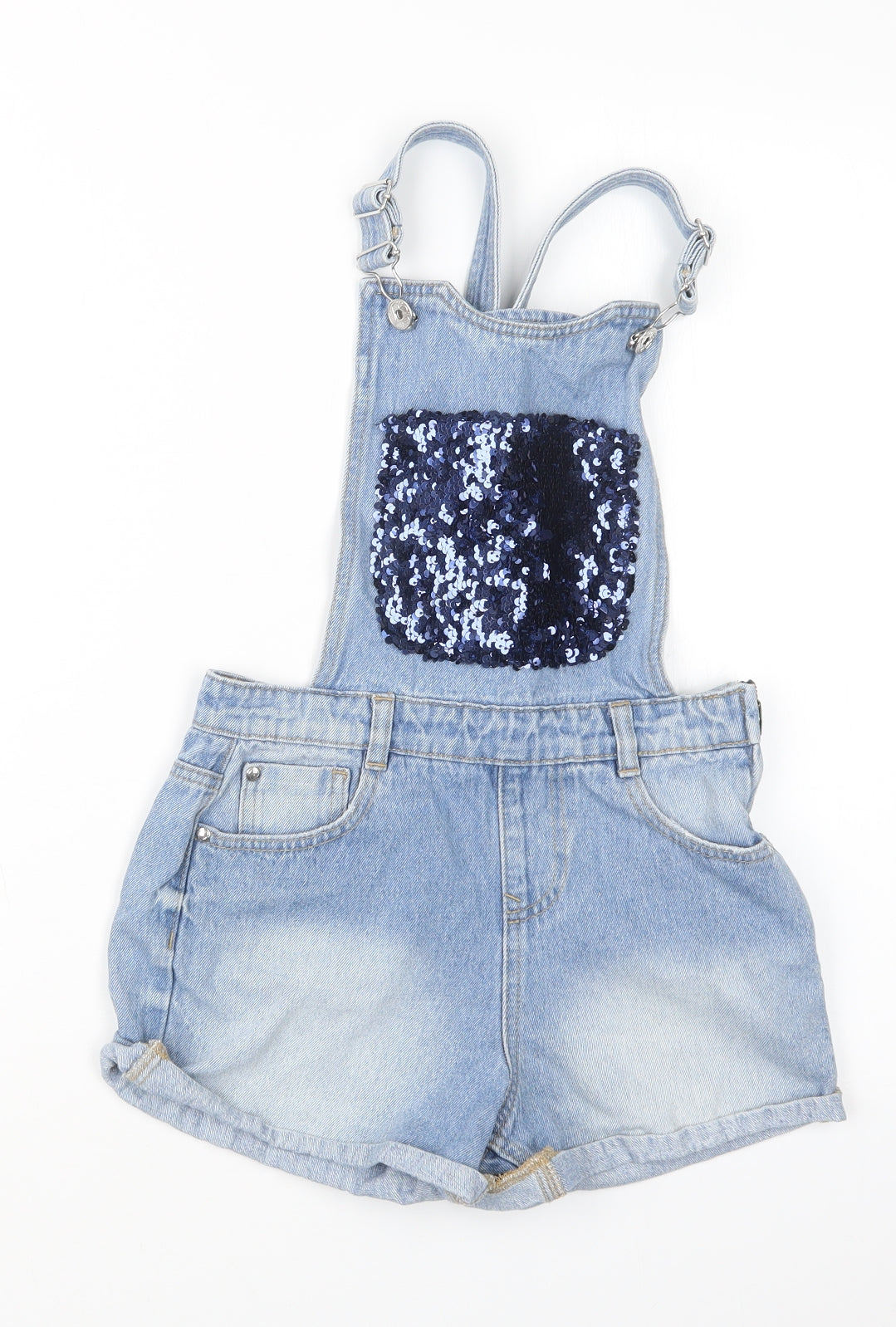 George Girls Blue  Denim Dungaree One-Piece Size 9-10 Years