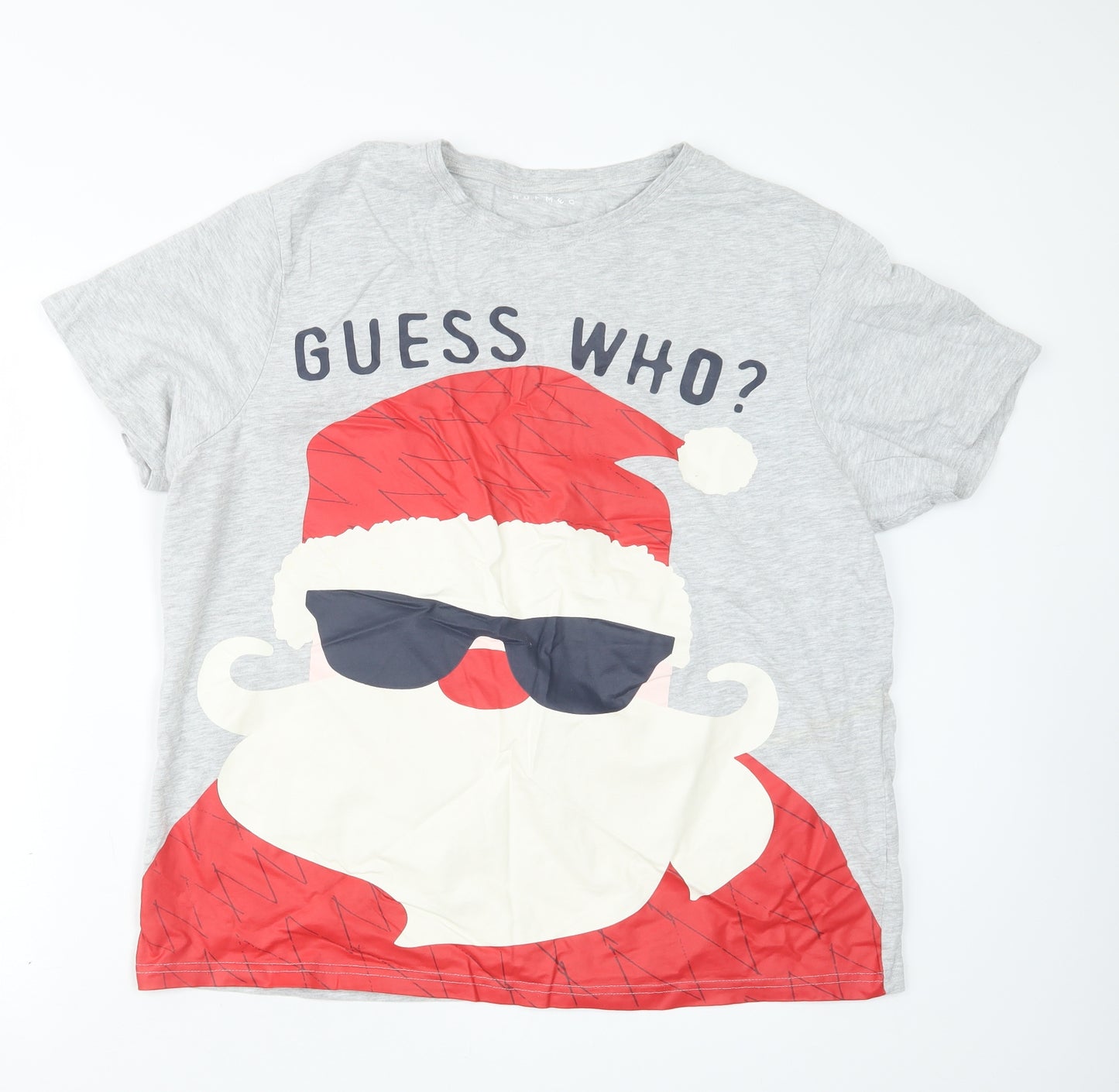 Nutmeg Mens Grey    T-Shirt Size XL  - Christmas