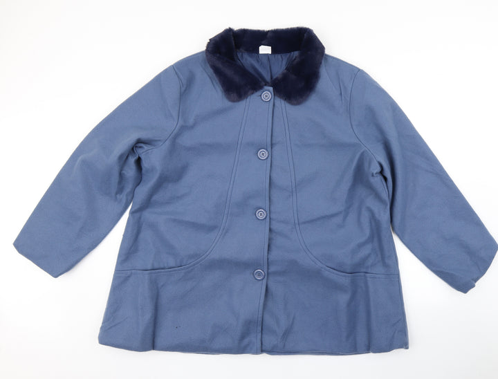 Gabrielle Vicenza Womens Blue   Overcoat Coat Size 20