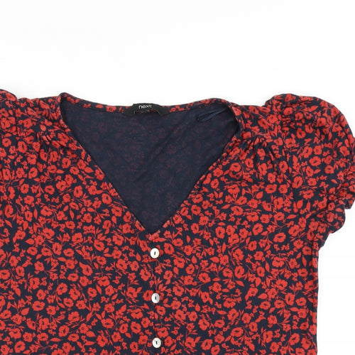 NEXT Womens Blue Floral  Basic T-Shirt Size 12