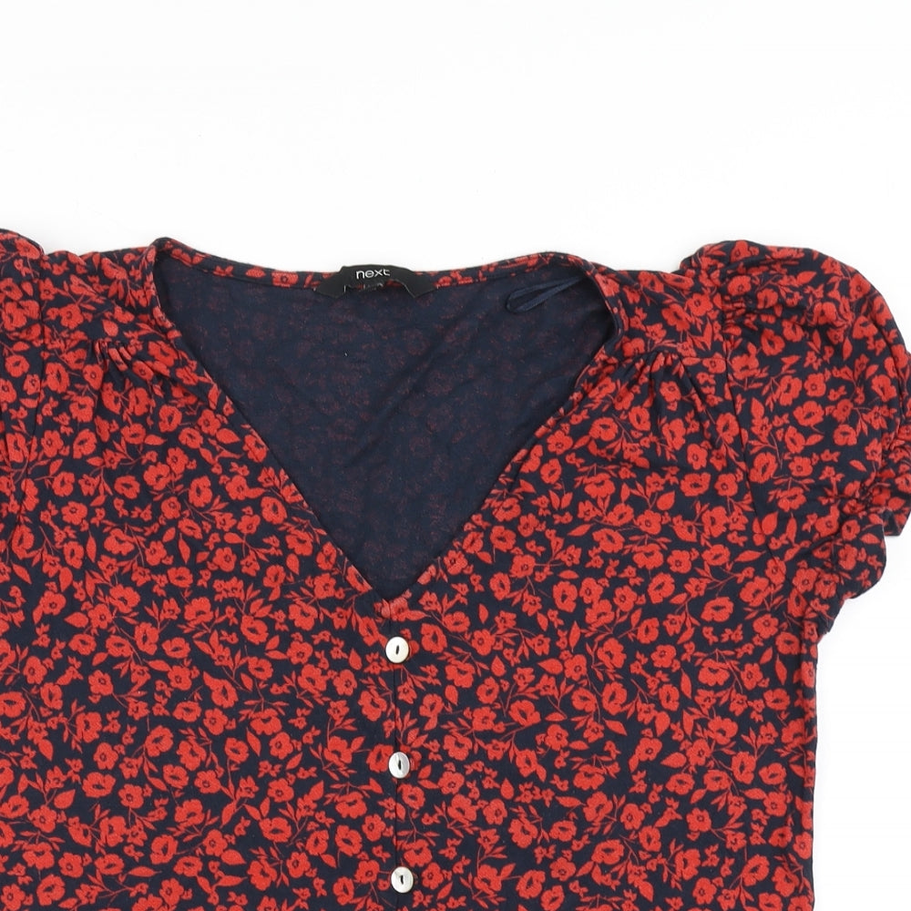 NEXT Womens Blue Floral  Basic T-Shirt Size 12