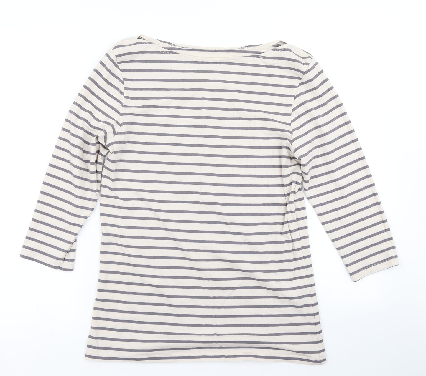 Atmosphere Womens Grey Striped  Basic T-Shirt Size 14  - Slash Neck