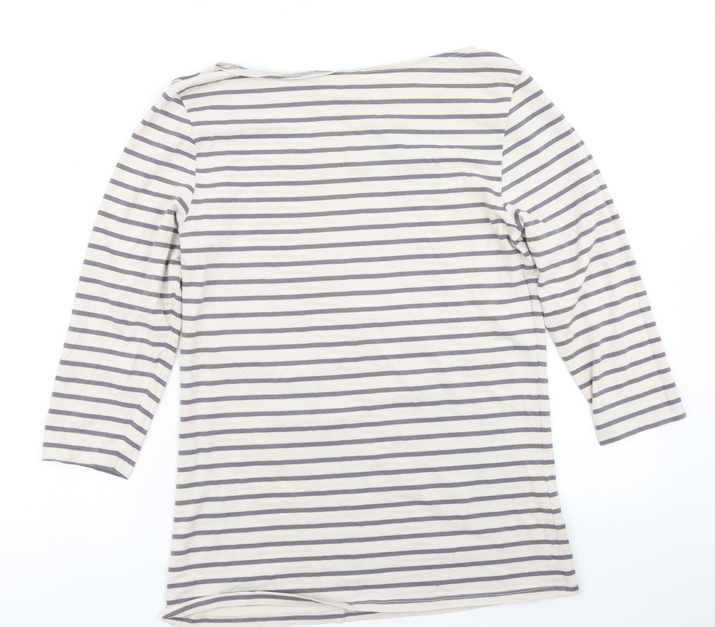 Atmosphere Womens Grey Striped  Basic T-Shirt Size 14  - Slash Neck