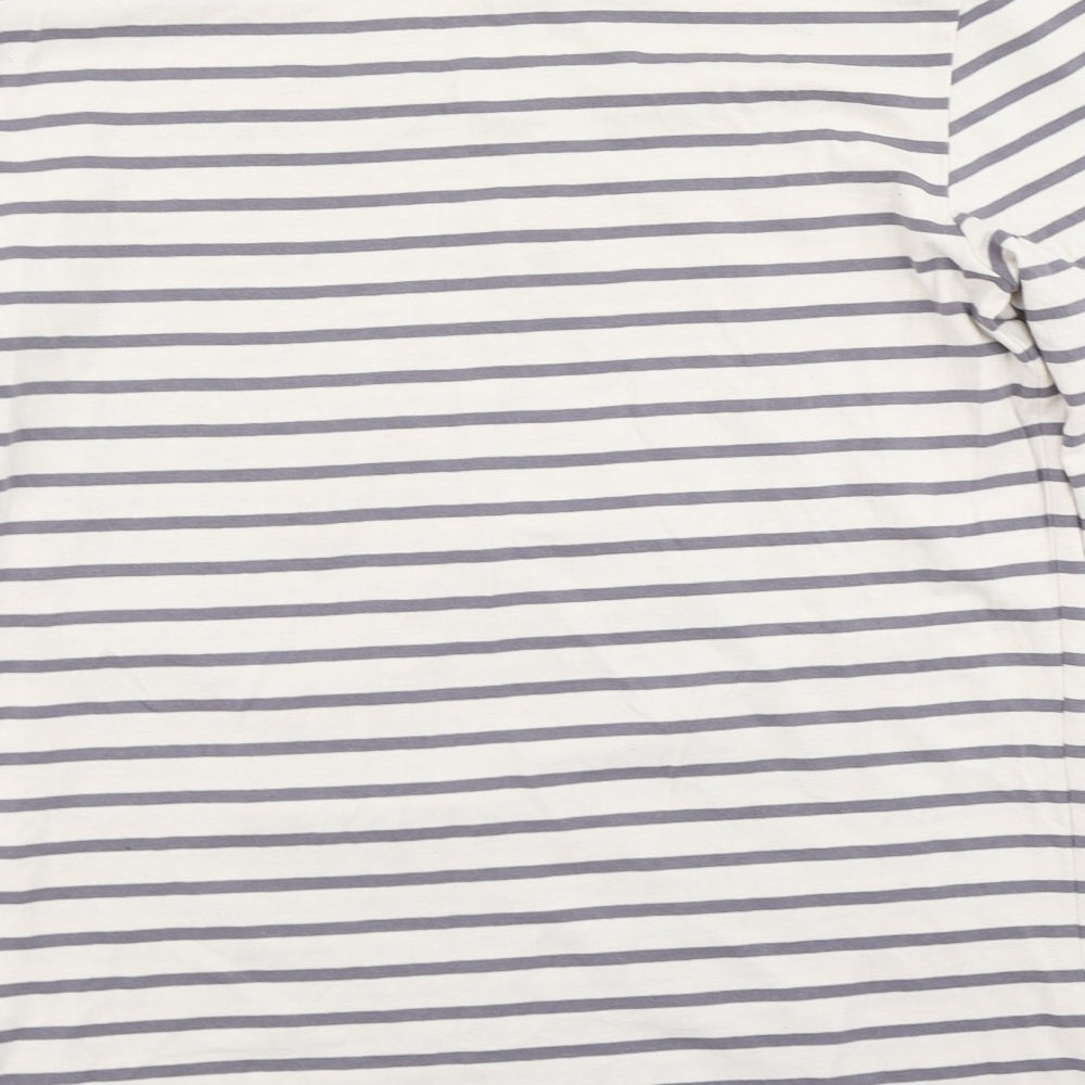 Atmosphere Womens Grey Striped  Basic T-Shirt Size 14  - Slash Neck