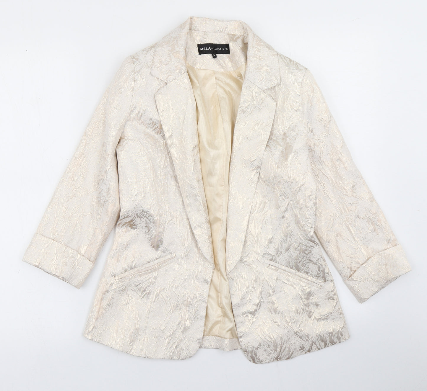 Mela London Womens Gold   Jacket Blazer Size S