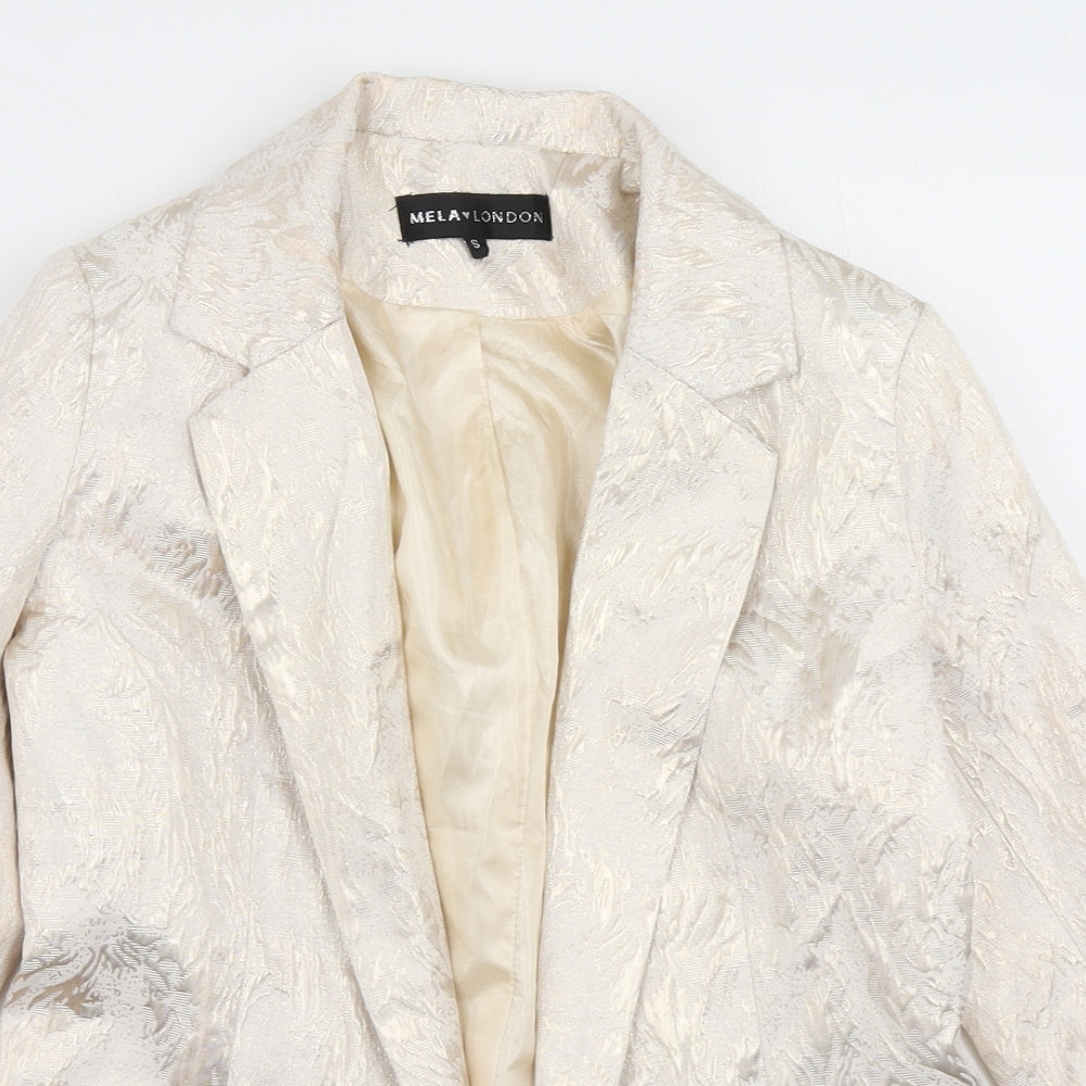 Mela London Womens Gold   Jacket Blazer Size S