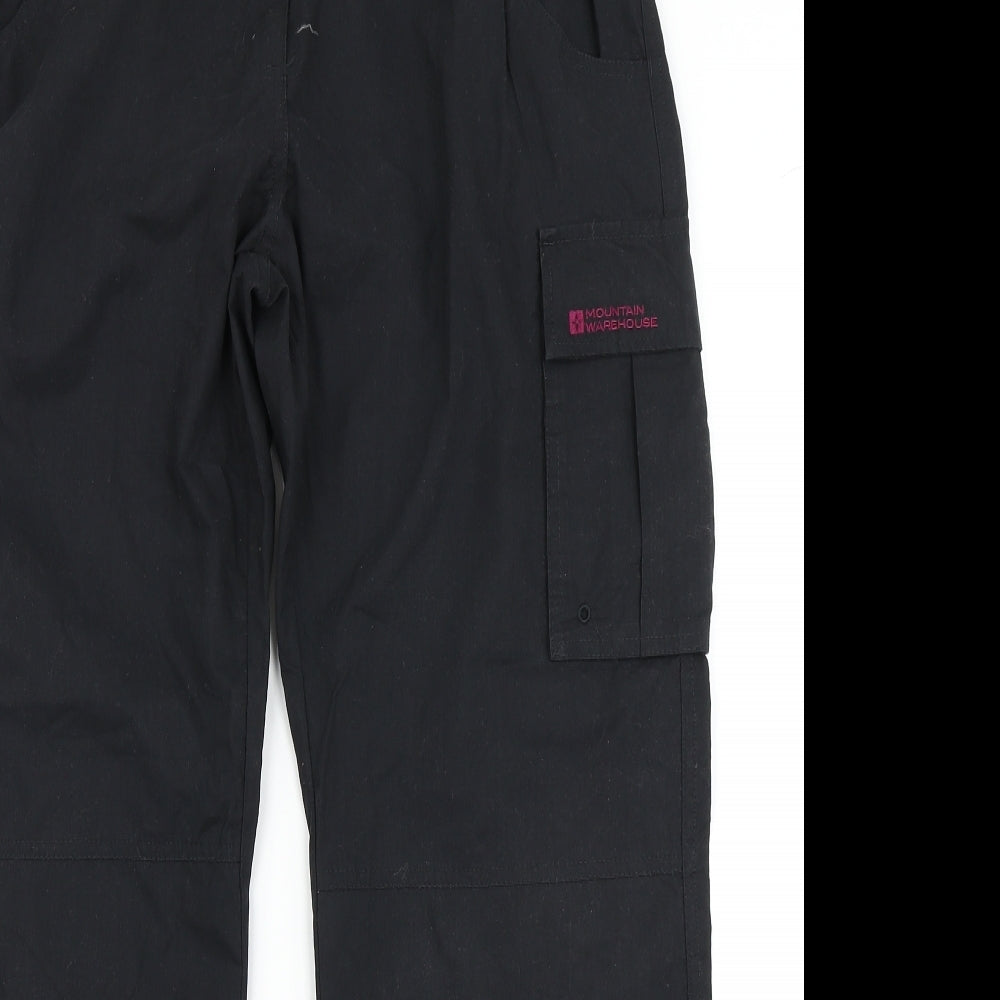 Mountain Warehouse Womens Black   Cargo Trousers Size 12 L28 in