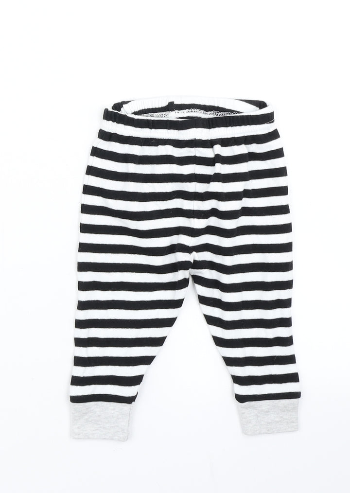 Primark Baby Black Striped  Jogger Trousers Size 6-9 Months