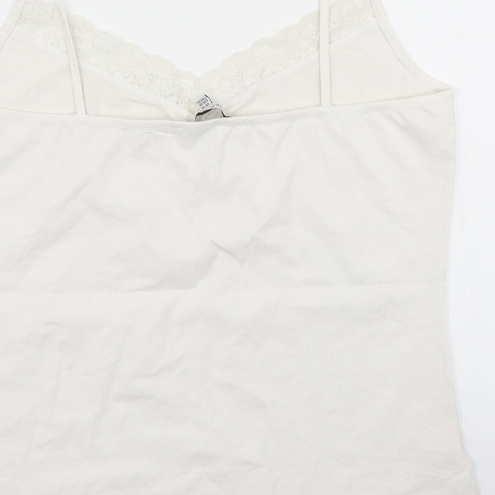 Laura Ahley Womens White   Camisole T-Shirt Size 14