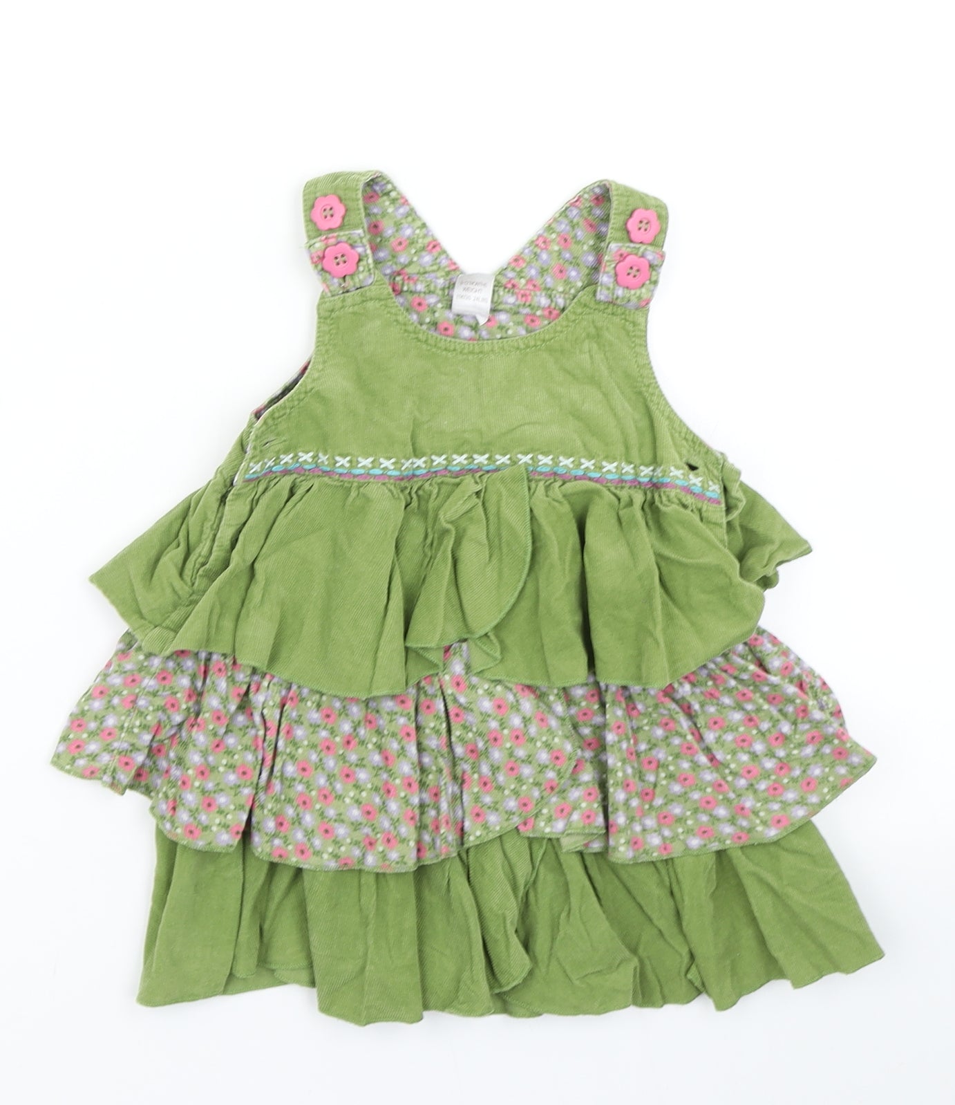 NEXT Girls Green  Corduroy Trapeze & Swing  Size 9-12 Months
