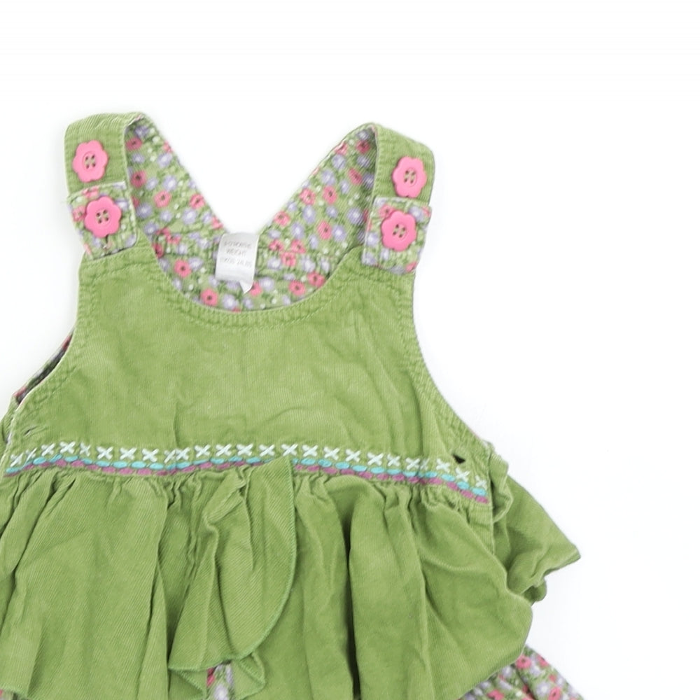 NEXT Girls Green  Corduroy Trapeze & Swing  Size 9-12 Months
