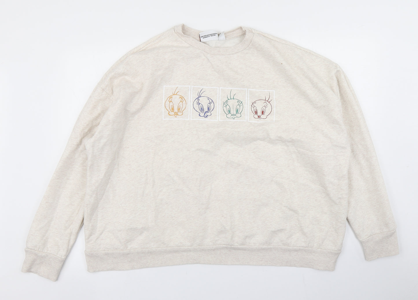 Primark Womens Beige   Pullover Sweatshirt Size 2XL  - Looney Tunes Tweety Pir