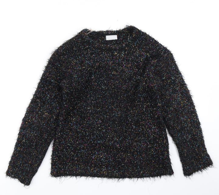 Matalan Girls Black  Knit Pullover Jumper Size 10 Years