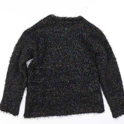 Matalan Girls Black  Knit Pullover Jumper Size 10 Years