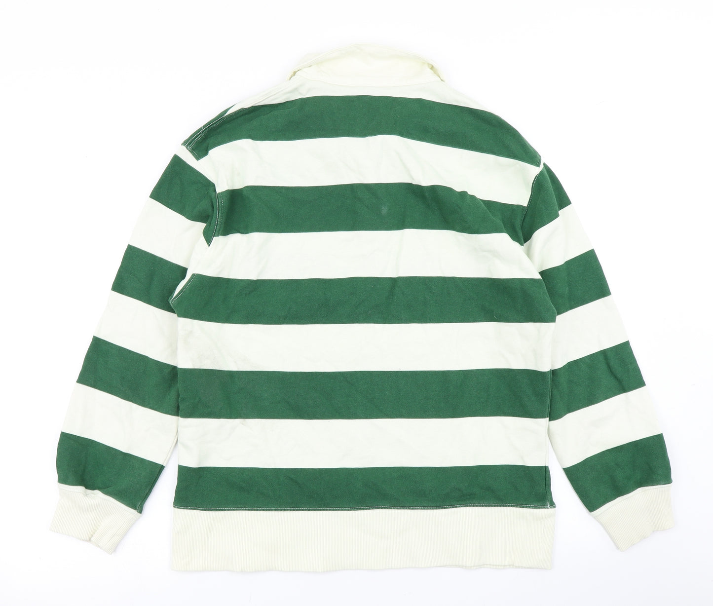 Zara Womens Green Striped  Basic Polo Size S
