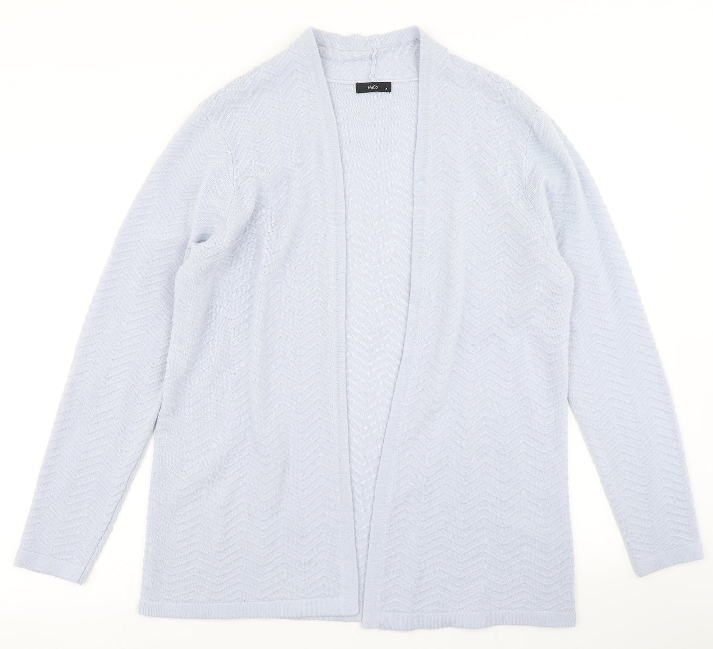 M&Co Womens Blue  Knit Cardigan Jumper Size 14