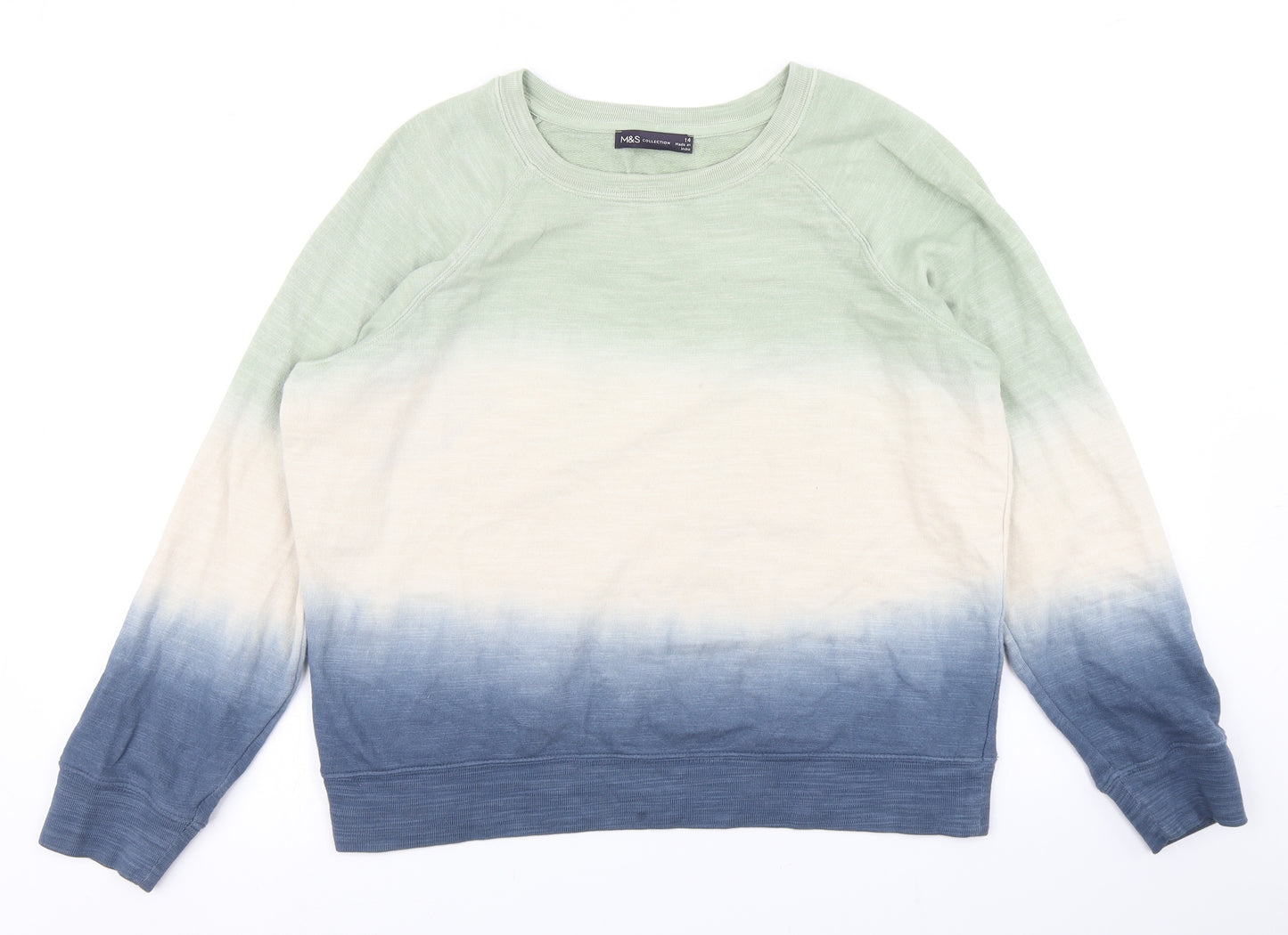 M&S Collection Womens Green   Pullover Sweatshirt Size 14  - ombre