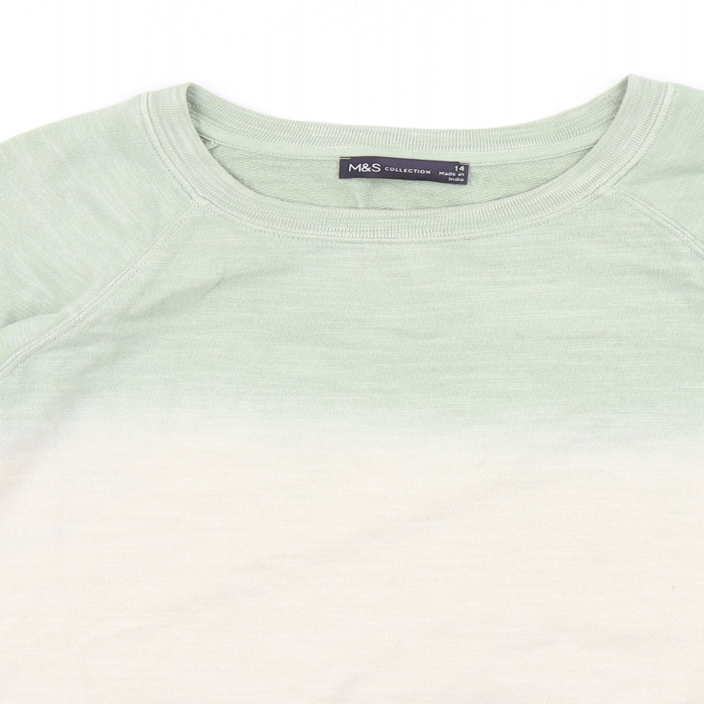M&S Collection Womens Green   Pullover Sweatshirt Size 14  - ombre