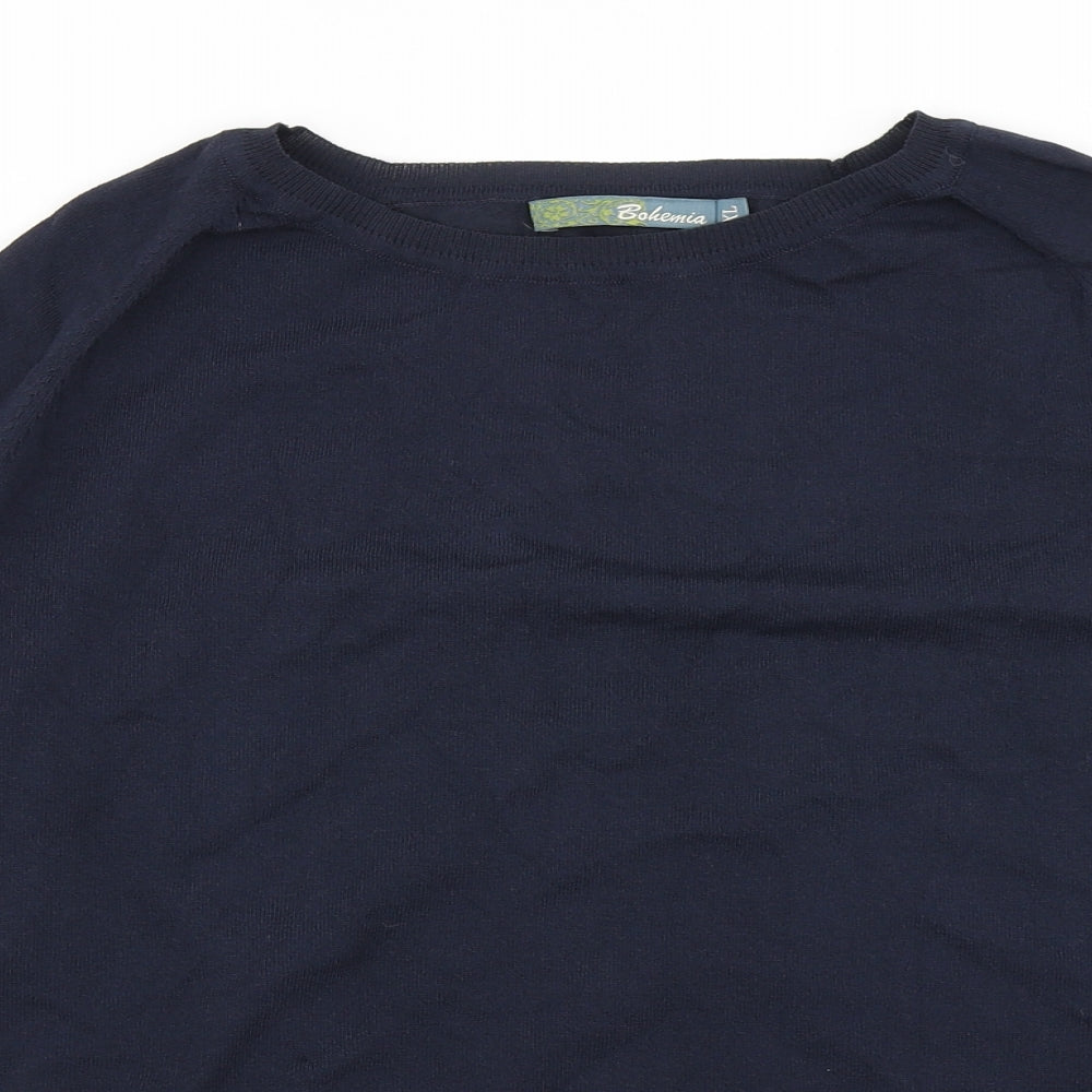 Bohemia Womens Blue  Knit Pullover Jumper Size XL
