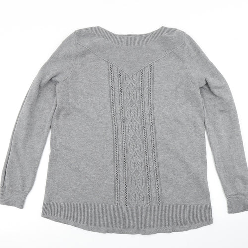 TU Womens Grey  Knit Pullover Jumper Size 14
