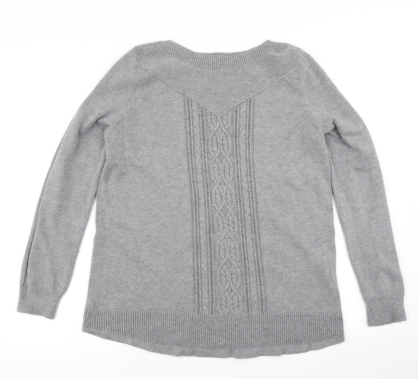 TU Womens Grey  Knit Pullover Jumper Size 14
