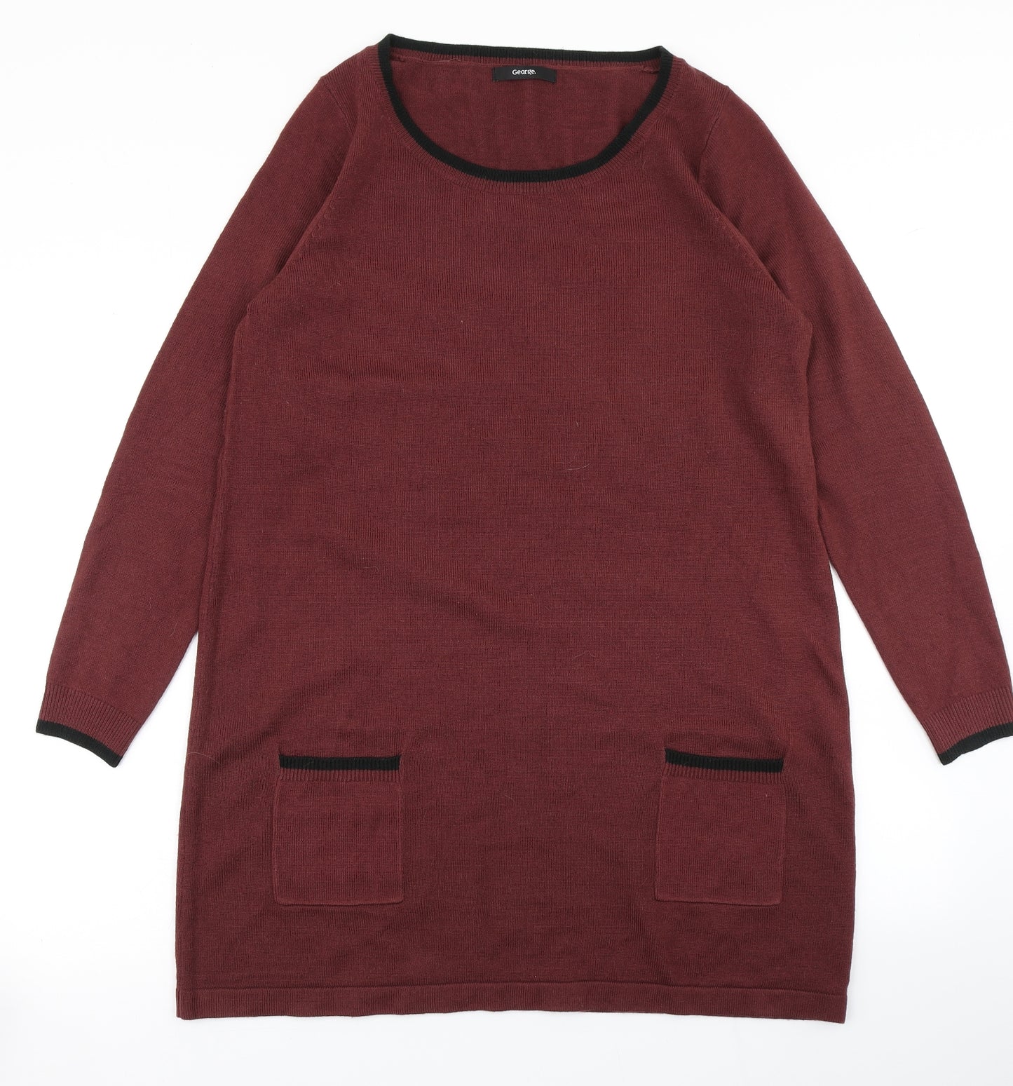 George Womens Red  Knit Jumper Dress  Size 14