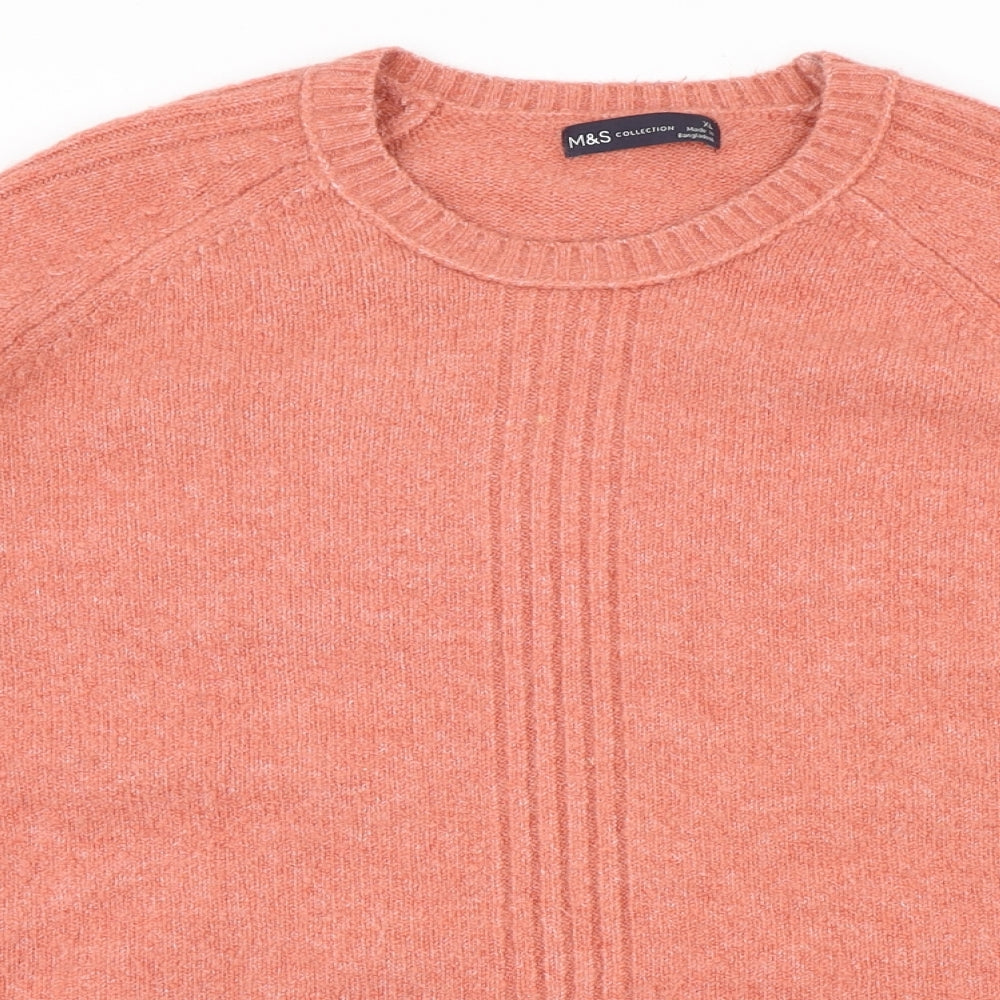 M&S Womens Orange  Knit Pullover Jumper Size XL