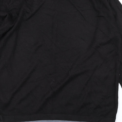 NEXT Mens Black Check Knit Pullover Jumper Size S