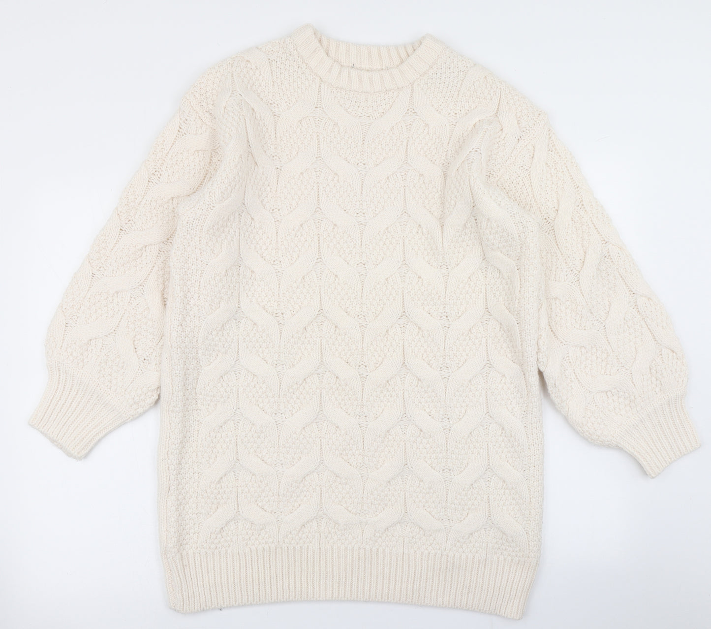 Primark Womens Ivory  Knit Jumper Dress  Size S