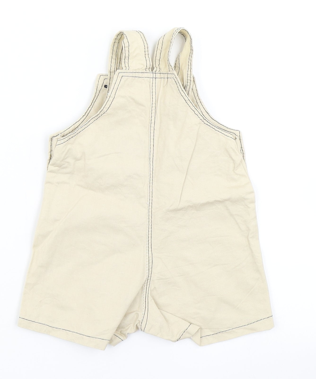 Preworn Boys Brown   Dungaree One-Piece Size 0-3 Months  - Dinosaur